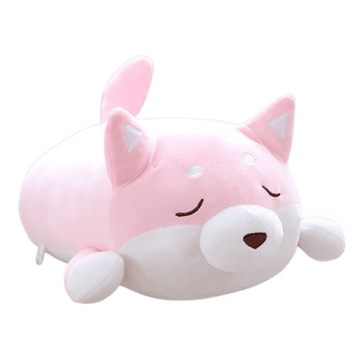 Peluche Chien Shiba Rose Endormi paisible