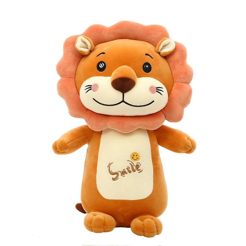 Peluche Lion Mignon Marron Crinière Orange