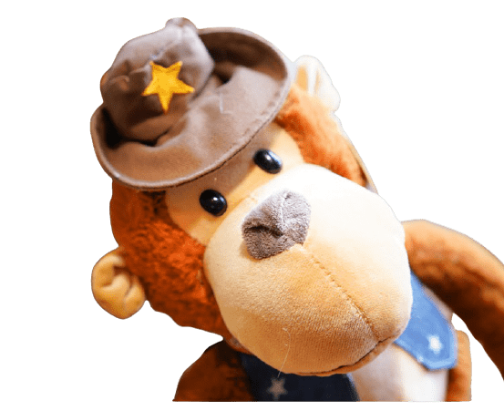 peluche singe policier visage