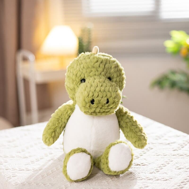 Peluche Tressée Dinosaure Vert Assis