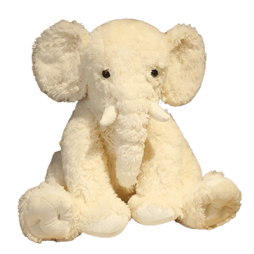 Adorable Peluche Éléphant Assis Jaune Clair Ou Beige