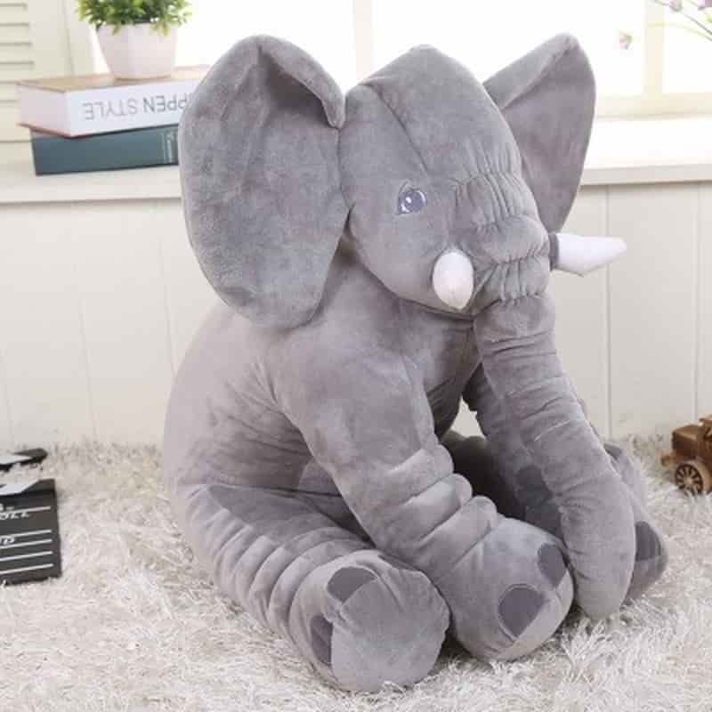 Peluche Eléphant Long Nez Gris Assis Mignon