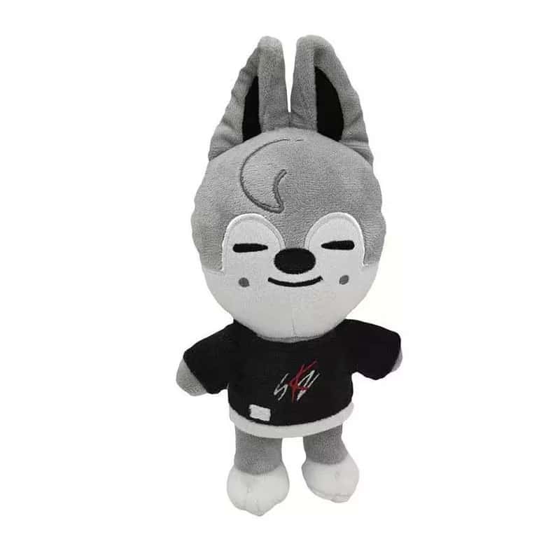 Peluche Loup Noir Gris Adorable