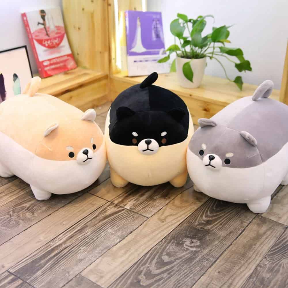 Jolie Peluche Chien Shiba Sérieux