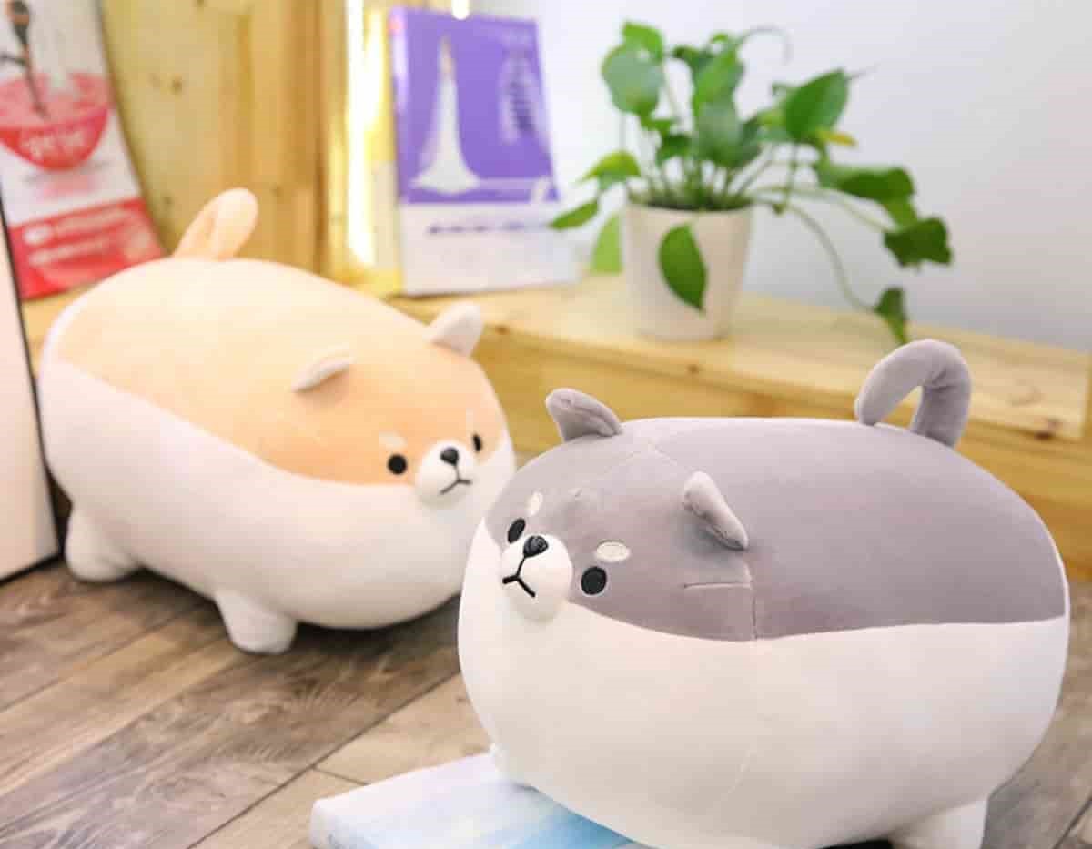 Jolie Duo Chien Shiba Mignon Peluche