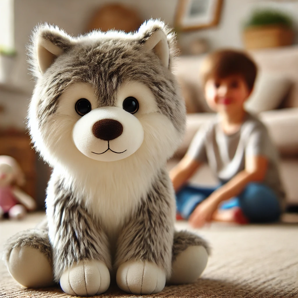 Peluche Loup Gris Douce et Caline Peluche Fantasia Univers Peluche