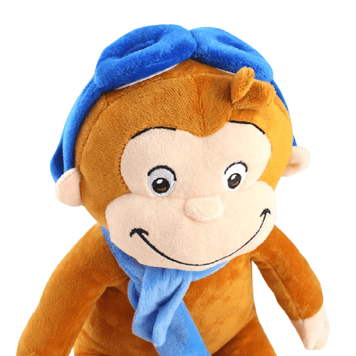 Peluche Singe George Visage Détail Poils 