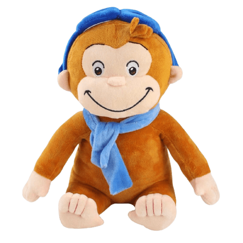 Peluche Singe George Foulard Bleu Gentil