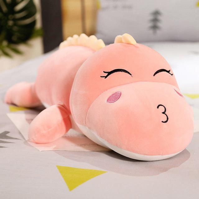 Peluche Dinosaure Crocodile Rose Enfant