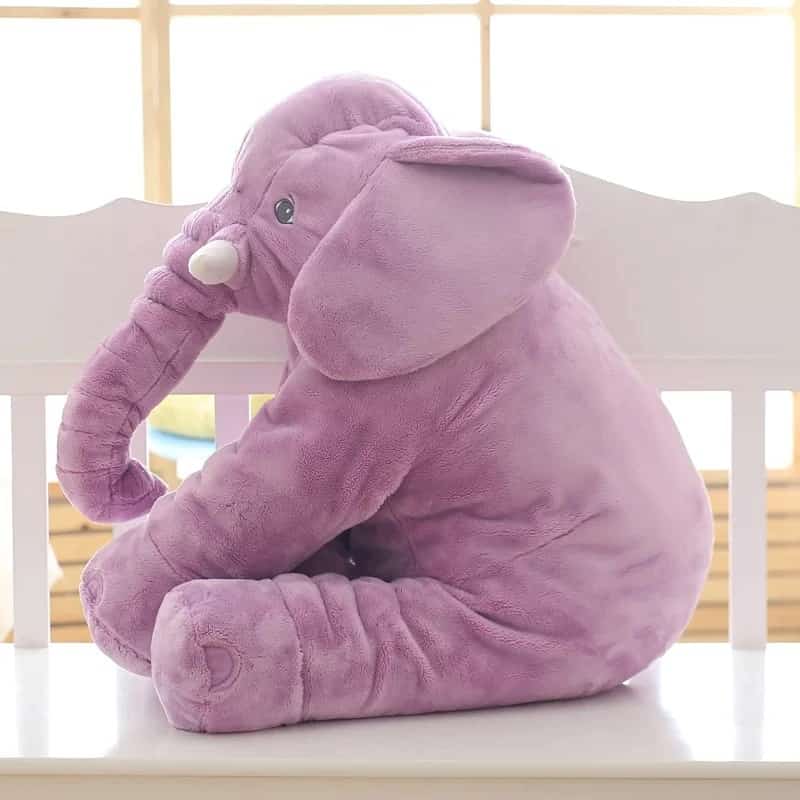 Jolie Peluche Eléphant Assis Violet 