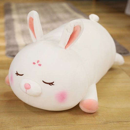 Lapin En Peluche Blanc Endormi 