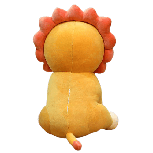 Peluche Lion Jaune Assis Crinière Orange Haute Qualité