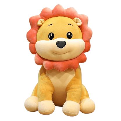 Peluche Lion Mignon Orange Assis