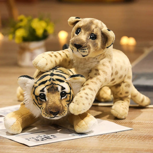Lion - 25 cm - Jouets en peluche réalistes pour enfants, Tigre