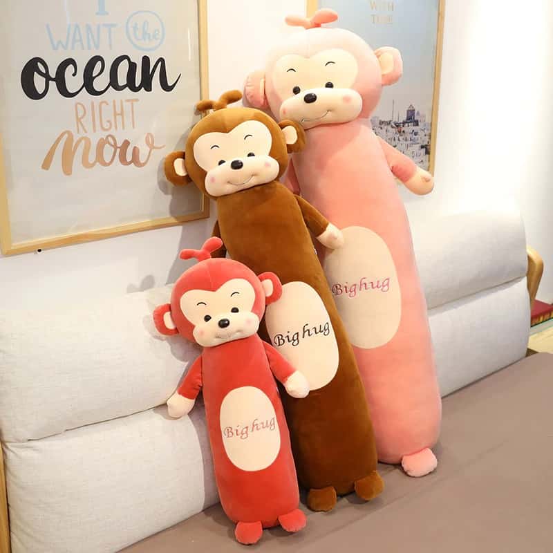 Peluche Oreiller Rouge Long Trois Couleurs 